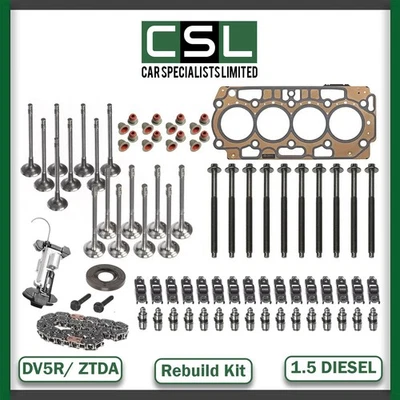 PEUGEOT DV5RC 1.5 DIESEL INLET EXHAUST VALVES WITH HEAD GASKET HEAD BOLT REBUILD - Image 1 of 4