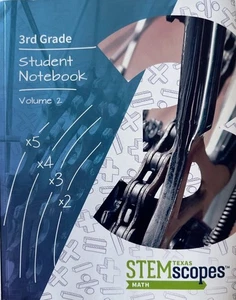 STEM TEXAS SCOPES MATH 3rd GRADE STUDENT NOTEBOOK VOLUME 2 *MINT* - Imagen 1 de 4