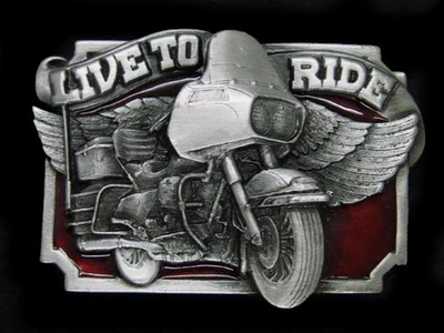 TI05115 VINTAGE 1982 **LIVE TO RIDE** HEBILLA DE CINTURÓN CONMEMORATIVA PARA MOTOCICLETA Foto 1 de 2
