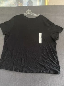 Target Women's Black Crew Neck Short Sleeve Basic Pullover T-shirt Soft XXL - Picture 1 of 2