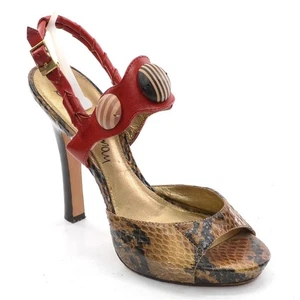 Ladies Sam Edelman Oceana Slingback Pumps 7 M Multi Peep Toe High Heel Shoes - Picture 1 of 4