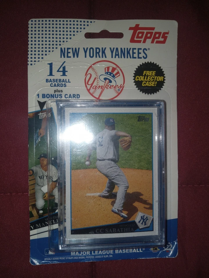 Raro conjunto de tarjetas deportivas de béisbol vintage de los Yankees MLB Topps Team 2009 Foto 1 de 2