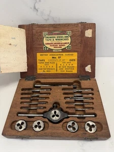 Lehmann Archer No.37 BA Tap & Die Set in Wooden Box Quality Essex England - Picture 1 of 24