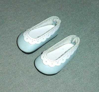 Light BLUE BALLET FLATS DOLL SHOES & SOCKS 46mm for 11" Vogue Littlest Angel - Image 1 of 4