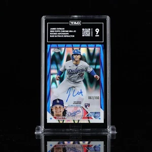 JAMES OUTMAN LA Dodgers 23 Topps Chrome Rookie Auto Blue Ray Wave RA-JO RC - Picture 1 of 2