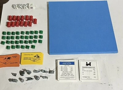 Vintage Monopoly Game Part Replacement Pieces, Tokens, Cards, And Board - Image 1 of 4