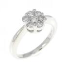 Authentic K18wg Flower Diamond Ring 0.30Ct  #270-003-874-1644