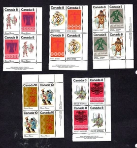 Canada First Nations plate blocks complete from Sc. 564 to 581, MNH, mostly VF - Picture 1 of 2