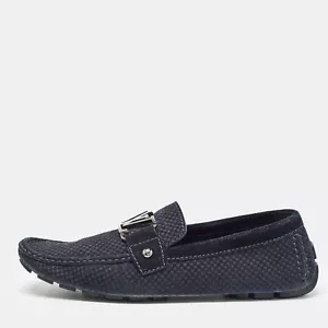 Louis Vuitton Navy Blue Suede Monte Carlo Slip On Loafers Size 41.5 - Picture 1 of 9