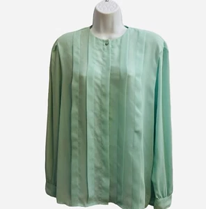 $228 DIANE VON FURSTENBERG Blouse Sz 8 Round Pleated Button Office Cocktail EUC - Picture 1 of 12