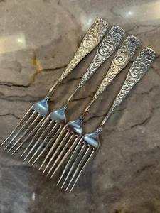 Set of 4 Silver Plated Dinner Forks A F Towle & Son Swirl Pattern - Picture 1 of 7