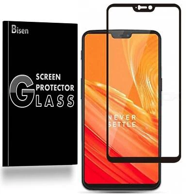 BISEN CUBIERTA COMPLETA Protector Pantalla Cristal Templado Protector Protector Para OnePlus 6 Foto 1 de 4