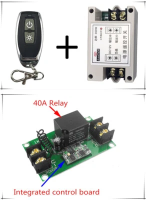 2Pcs Wireless Remote 12V 40A Car Power Input Output Switch Controller Receiver - Image 1 of 4