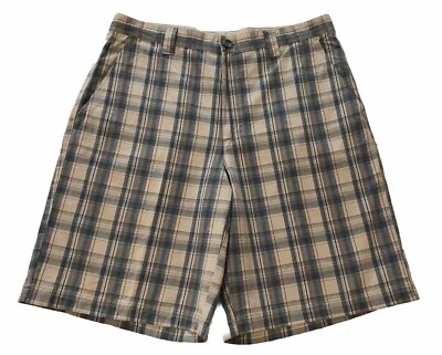 Pantalones Cortos Columbia Bermudas a Cuadros para Hombres 34 Azul Tostado Golf Ligeros Preppy Clásicos Foto 1 de 4