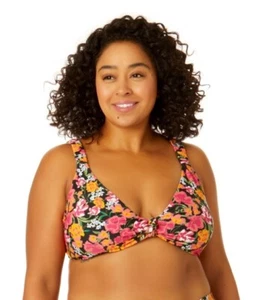 Time and Tru Bikini Top 3X (24W-26W) New Knot Front Floral Stretch Swim Top NWT - Picture 1 of 1