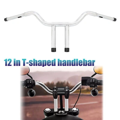 Barra en T cromada de 12" de elevación de 1,25" para Harley Softail Deluxe 2018-up Foto 1 de 4