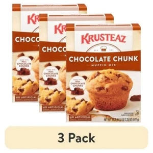 (3 pack) Krusteaz® Chocolate Chunk Muffin Mix 18.25 oz. Box - Picture 1 of 8