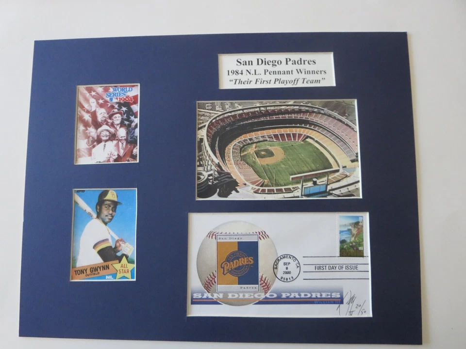 San Diego Padres - 1984 N.L. Ganadores de banderín y cubierta de primer día Foto 1 de 2