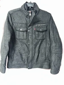Levi's Charcoal LM5KP449 Military Style Quilted Lining Jacket Levi Strauss &Co M - Picture 1 of 9