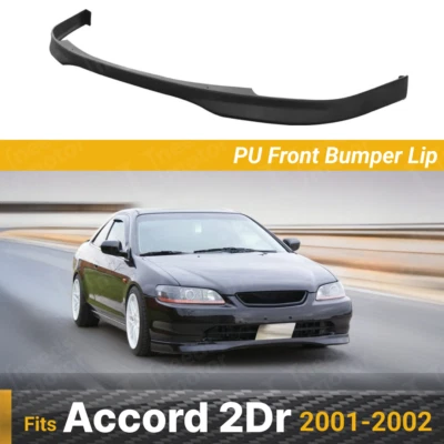 Parachoques delantero negro PU para Honda Accord 2001-2002 cupé labio inferior alerón de 1 pieza Foto 1 de 4