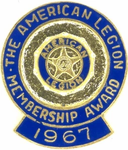 1967 Vintage American Legion Membership Award Lapel Pin War Veteran Hat Tack - Picture 1 of 3