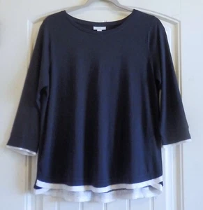 J. Jill Cotton Modal Women's 3/4 Sleeve T-Shirt Top Blouse SZ S - Picture 1 of 3