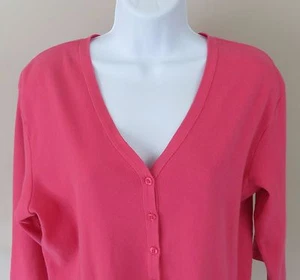 Talbots Women's Pink Button Down 3/4 Sleeve Top/Blouse Size X - Picture 1 of 6