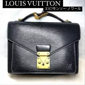 LOUIS VUITTON Epi Monceau Noir M52122 Black in Good Condition Ship From Japan - Picture 1 of 20