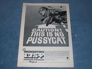 1967 Bridgestone 175+ Hurricane Scrambler Ad Caution! This Is No Pussycat - Picture 1 of 1