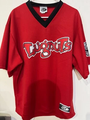 MiLB LANSING LUGNUTS  VINTAGE  OT SPORTS RED BASEBALL  JERSEY  SIZE XL - Image 1 of 4