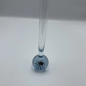 Vintage Lists Boss Art Vaso Bud in Vetro con Bullicante Sfera Blu - Foto 1 di 4