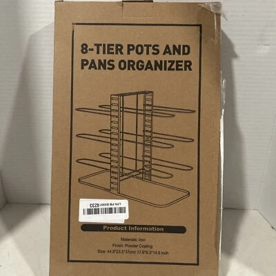 8 Tier Pot Rack for Kitchen Organization & Storage, Pots and Pans Organizer  - Image 1 of 4