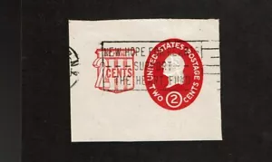 1958 U.S. STAMPED ENVELOPE 2c + 2c Carmine on 1950 Sc#U536 Used CutSquare* - Picture 1 of 1