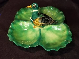 Italian majolica horderve sectional platter with duck bowl center - Picture 1 of 7