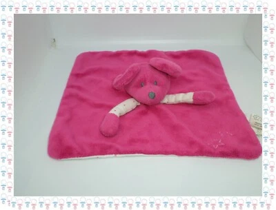 ☾ - Doudou Semi Plat Carré Souris Framboise Blanc  Etoiles  Obaibi Okaidi - Photo 1/2