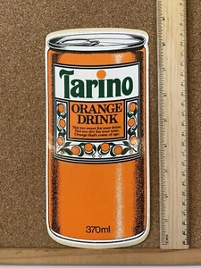 1970S AUSTRALIAN TARINO ORANGE SOFT DRINK CAN STICKER MILK BAR STORE DISPLAY EXC - Picture 1 of 5