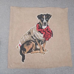 Pottery Barn 20x20 Terrier Dog in Scarf Pillow Cover - Picture 1 of 8