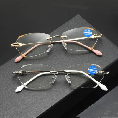 Gafas de lectura con bloqueo de luz azul sin montura para mujeres +1,0 ~ 4,0 Foto 1 de 4