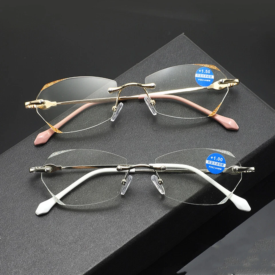 Gafas de lectura con bloqueo de luz azul sin montura para mujeres +1,0 ~ 4,0 Foto 1 de 4