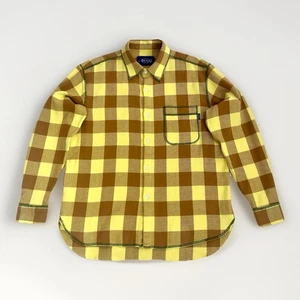 Awake New York Herren Hemd Flanell Gelb Größe Medium Kariert Freizeit Tasche £200 - Bild 1 von 7