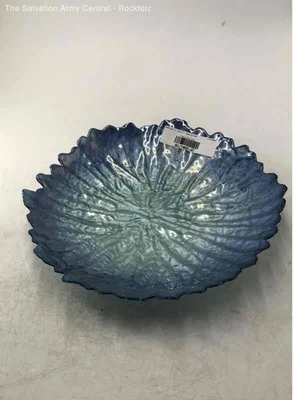 Plato de servir vajilla redonda azul perla decorativa para el hogar cocina Foto 1 de 4