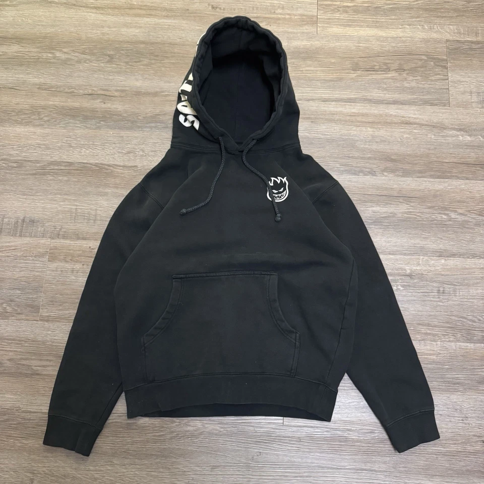 Moletom com capuz Spitfire The End preto vintage tamanho Y2K pequeno skatista grunge punk anos 90 - Imagem 1 de 3