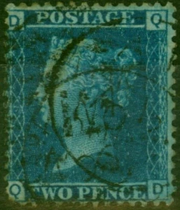 GB 1858 2d blau SG45 Pl.9 gut gebraucht - Bild 1 von 1