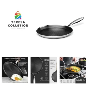 Effortless 11-Inch Stainless Steel Tawa with Honeycomb Coating for Any Kitchen - Bild 1 von 8