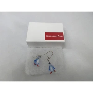 WHEATON ARTS Millville NJ Glas Pinguin Ohrringe - Bild 1 von 13