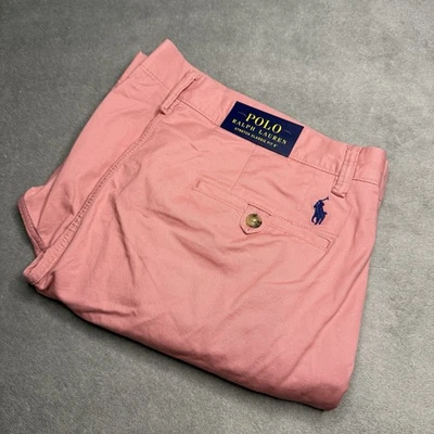 NEW Polo Ralph Lauren Shorts Men 35 Pink Classic Fit 9” Pony Stretch Twill - Image 1 of 4