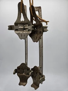 Antique Metal German Ice Skates Over Shoes Stahl Hudora Primitive  - Picture 1 of 9