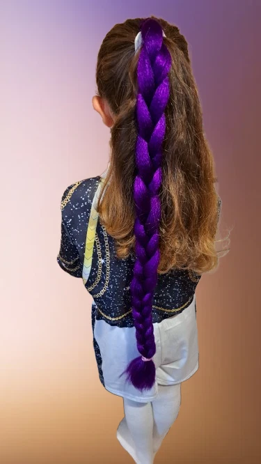 Solid Purple Tie in - Straight Synthetic Hair Extension KPop Style Fancy Dress