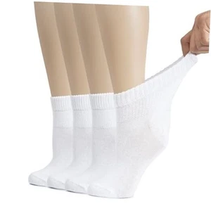 Women's Cotton Diabetic Ankle Socks, Wide, Thin, Loose Fit and Stretchy, - Picture 1 of 8