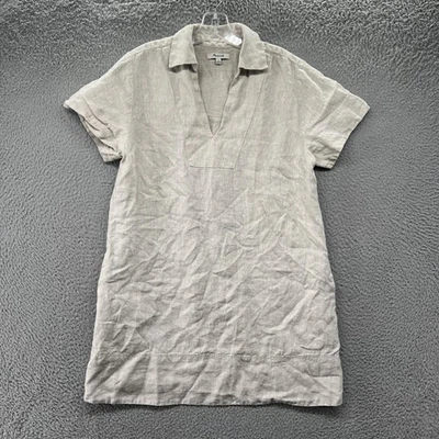Madewell Dress Womens Medium Linen Collared Short Sleeve V Neck Casual Boho - Image 1 of 4